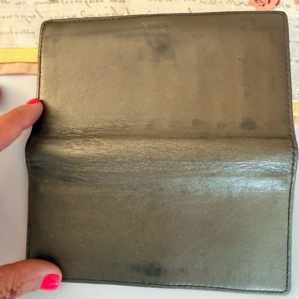 Authentic Vintage Grey Leather Coach Checkbook Cover - Picture 5 of 7